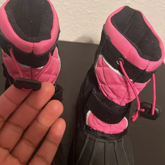 Totes Tammy Girls' Winter Pink Black‎ Boots Size 11 Waterproof Rain Boot EUC - Picture 9 of 9